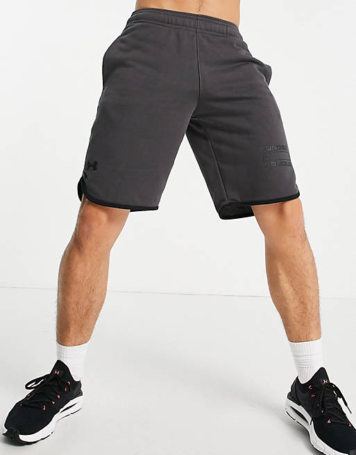 Hombre Pantalones cortos | Shorts grises de felpa de rizo Rival de Under Armour Training - GC59532