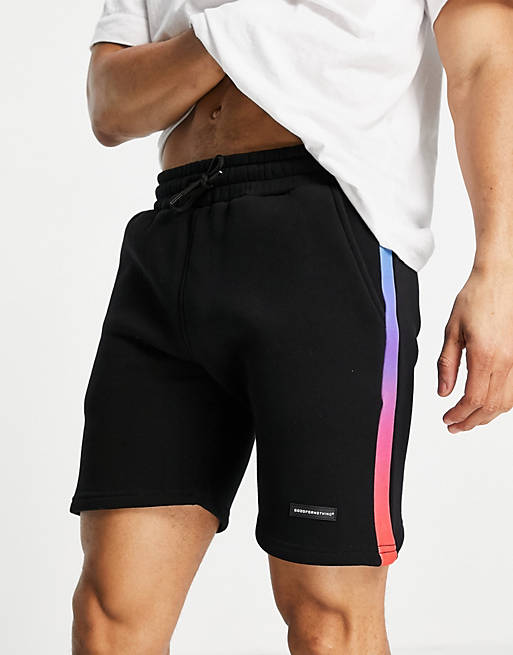 Shorts negros con raya lateral degradada de punto de Good For Nothing (parte de un conjunto)