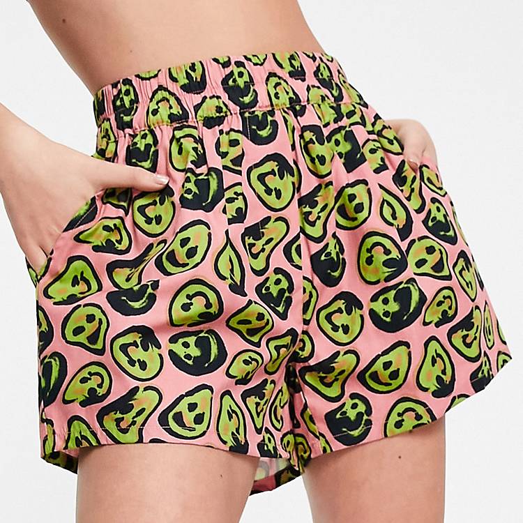 Shorts tipo bóxer estampados de Collusion de color Rosa Mujer Ropa de Shorts de Minishorts 
