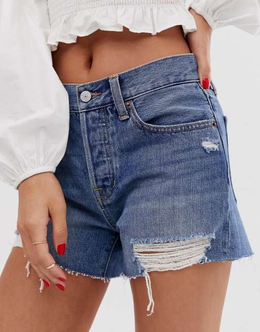 Shorts vaqueros de talle alto Sofia de We Free by Free People | ASOS