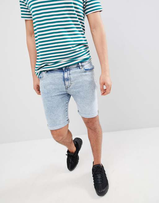 Shorts vaqueros muy ajustados con lavado descolorido de ASOS DESIGN