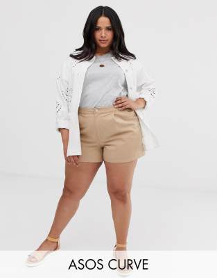 фото Шорты чиносы asos design curve-бежевый asos curve