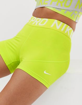 yellow nike pro shorts