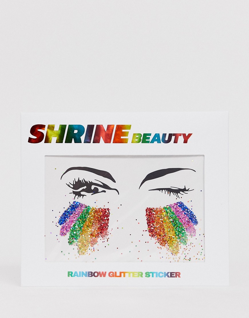 Shrine - Adesivo con glitter arcobaleno-Nero