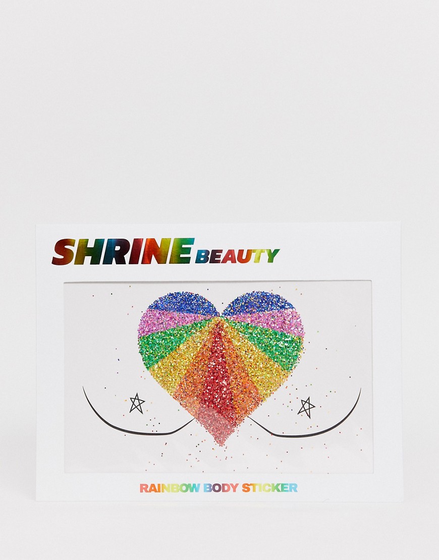 Shrine - Adesivo per il petto con glitter arcobaleno-Nero