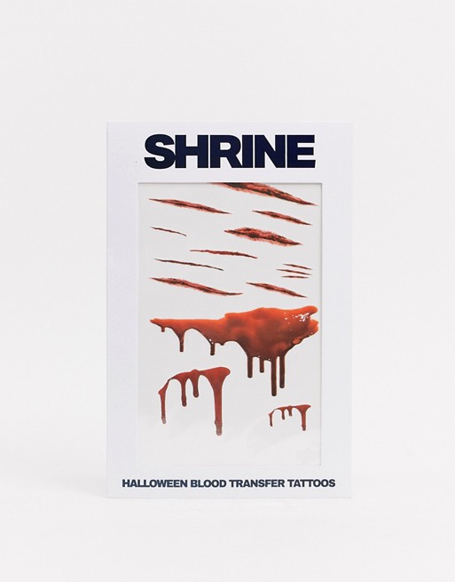 Shrine Halloween Blood Transfer Tattoos