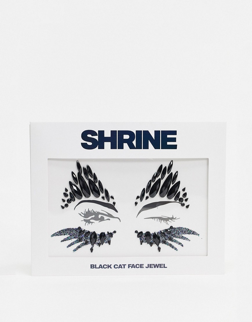 Shrine – Halloween – Svarta ansiktssmycken i kattdesign-Flerfärgad