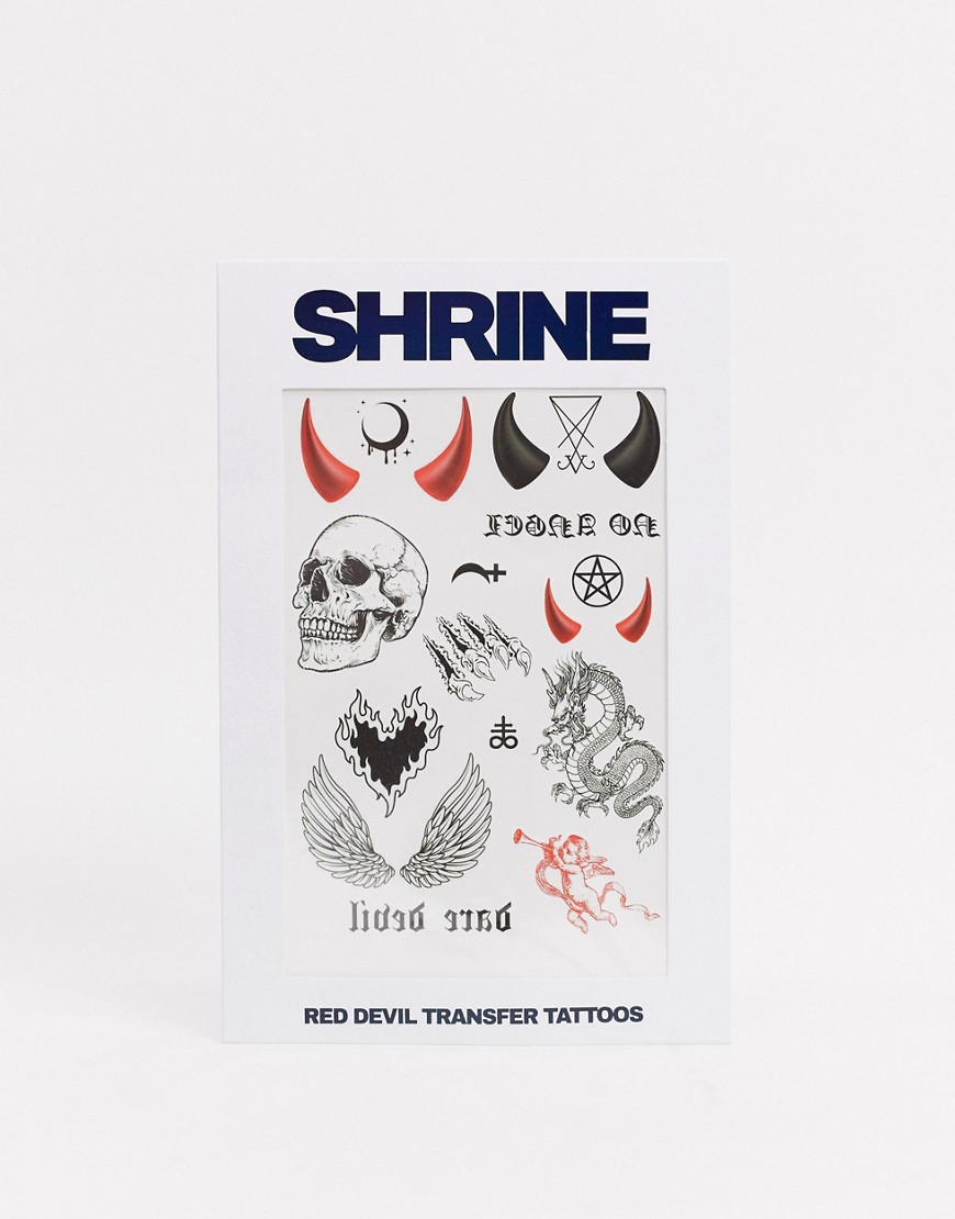 Shrine - Halloween - Tijdelijk tattoo met rode duivel-Rood