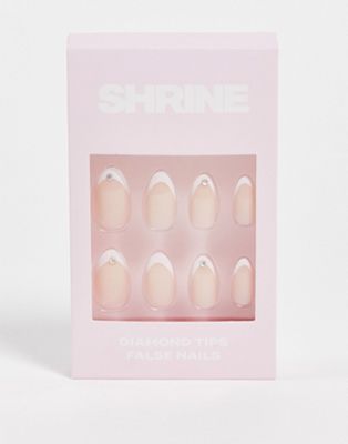 Shrine – Kunstnägel-Tips mit Diamant-Detail-Weiß