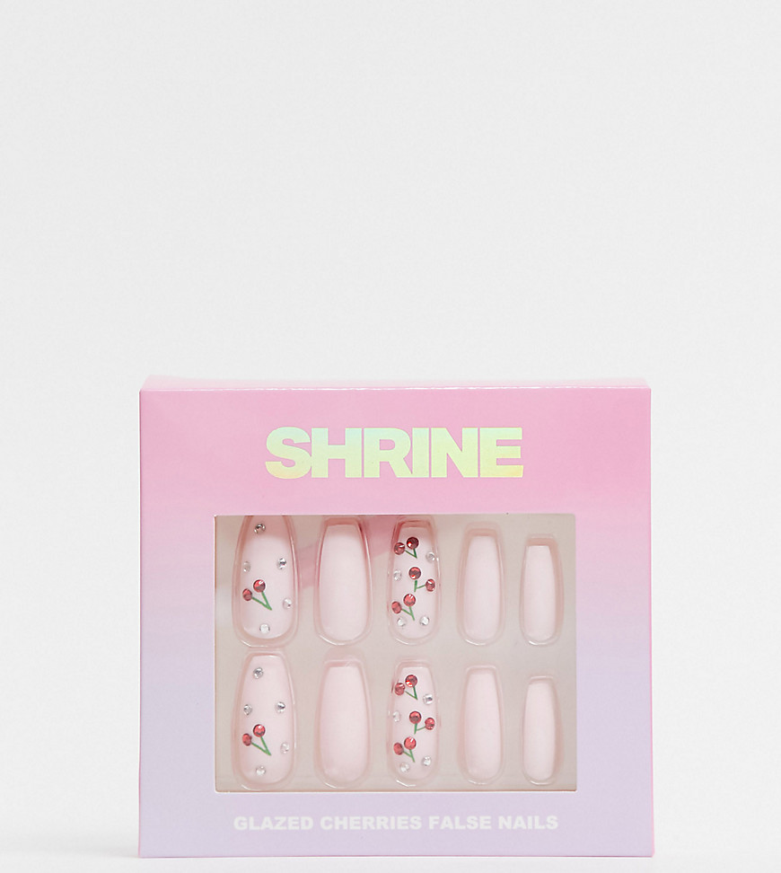 Shrine X ASOS Exclusive Glazed Cherry False Nails-Multi