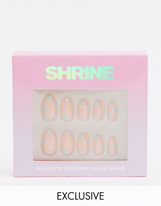 Shrine X ASOS – sztuczne paznokcie ze wzorem Galactic Fantasy, dostępne tylko w ASOS