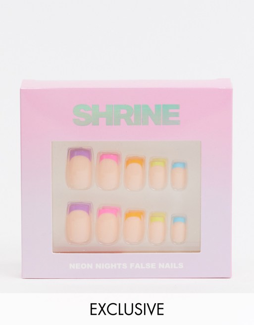 Shrine X ASOS – sztuczne paznokcie ze wzorem Neon Nights, dostępne tylko w ASOS
