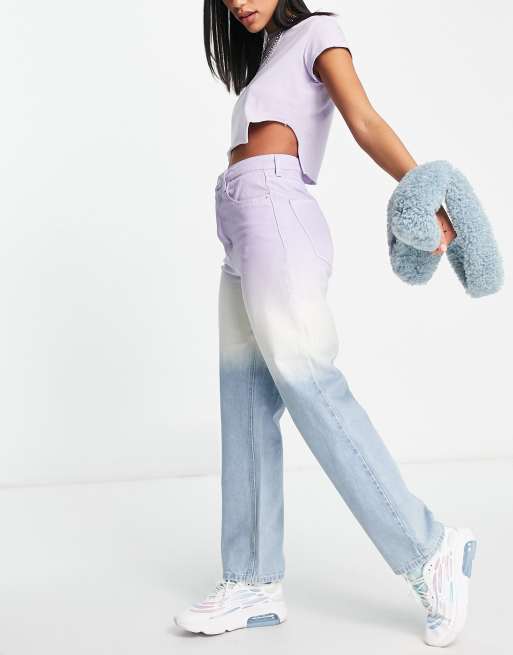 Signatur 8 - Ombre lige jeans i denim med slid