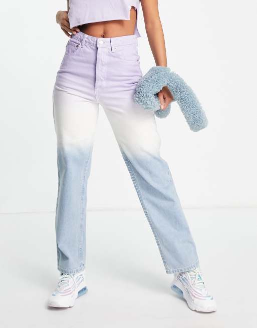 Signatur 8 - Ombre lige jeans i denim med slid, 2 af 4