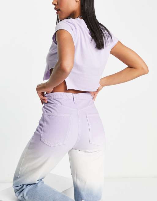 Signatur 8 - Ombre lige jeans i denim med slid, 4 af 4