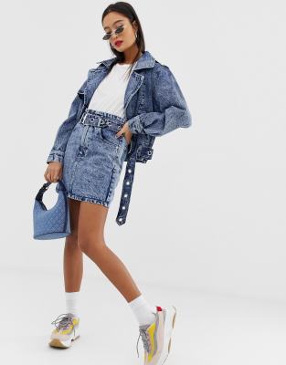 denim jacket and skirt set