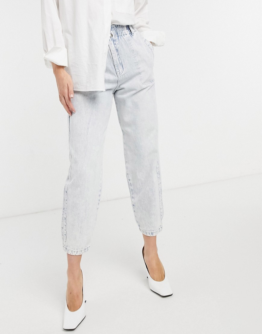 Signature 8 balloon jeans in light wash-Blue
