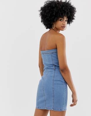 button up denim mini dress