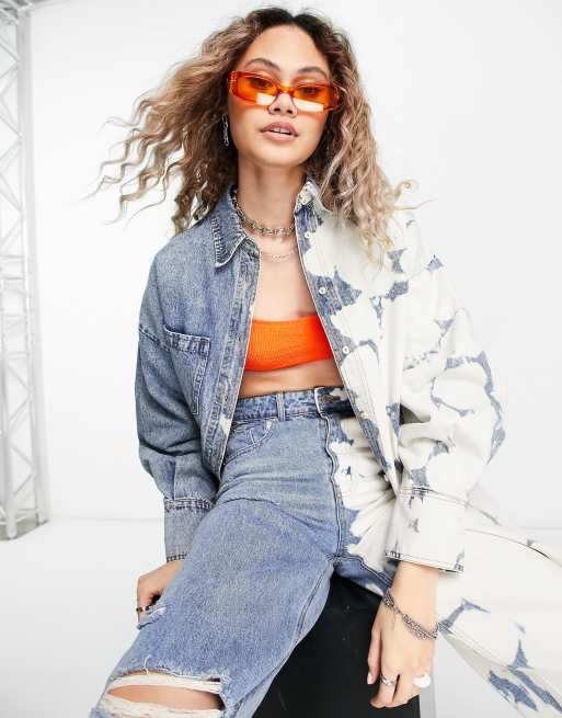 Signature 8 - Camicia oversize lavaggio candeggiato in coordinato