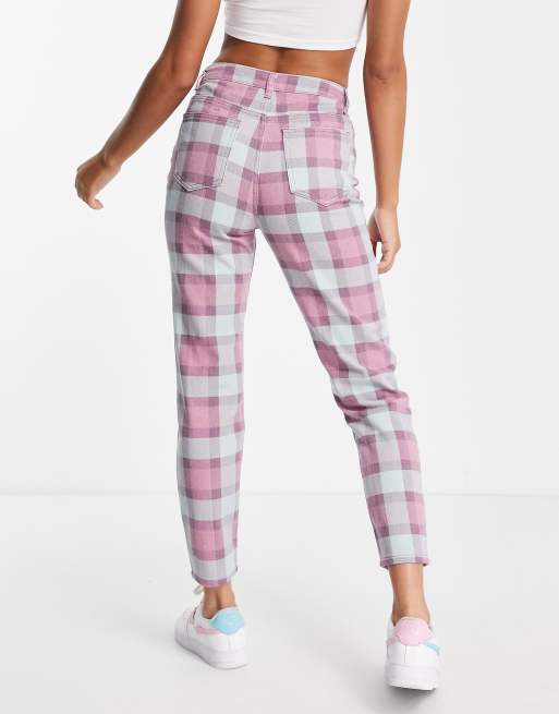 Signature 8 co-ord skinny jean in pink check, 2 of 4