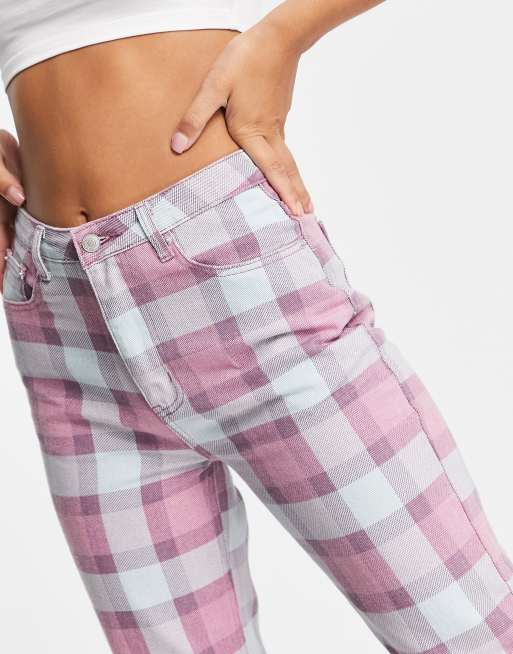 Signature 8 co-ord skinny jean in pink check, 3 of 4