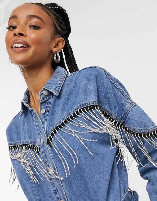 Denim dress 2025 with fringe