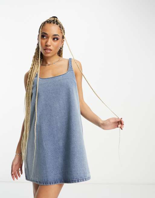 Denim pinafore outlet dress asos