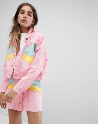 asos colour block denim jacket