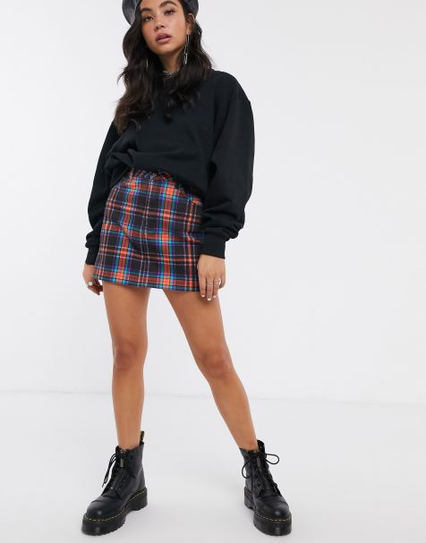 Signature 8 – Karierter Minirock aus Denim