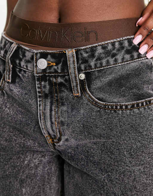 Signature – Knielange Jeans-Shorts in verwaschenem Grau mit