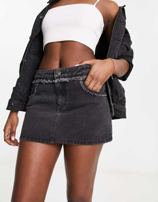 Signature 8 clearance distressed denim skirt