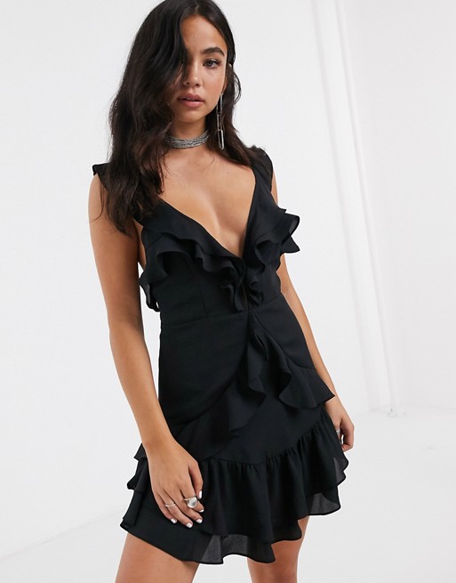 Signature 8 mini dress with all over ruffles