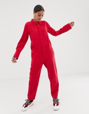 red boiler suit womens