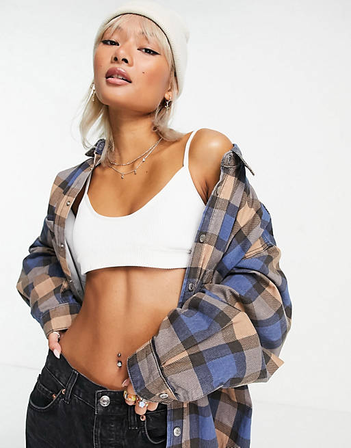 Tops Shirts & Blouses/Signature 8 oversized shirt in blue check 