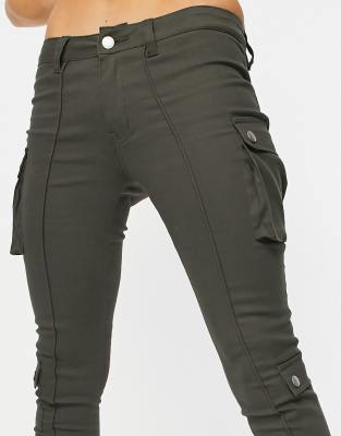 skinny khaki cargo pants womens