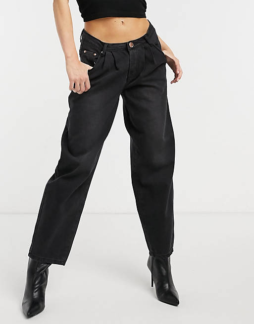Signature 8 slouchy jean in wash black