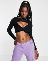 Peppermayo ruched strappy back detail crop top in pink