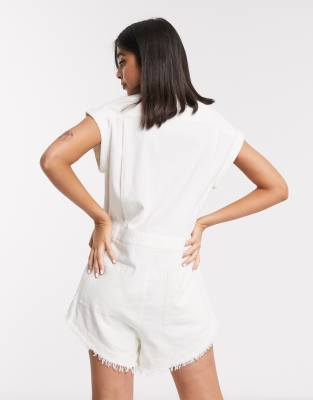utility playsuit white
