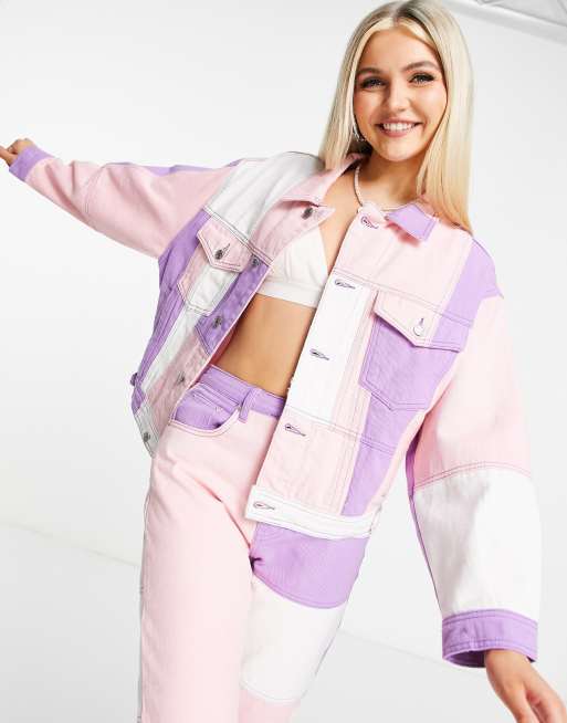Signature 8 - Veste d'ensemble en jean à motif patchwork - Violet