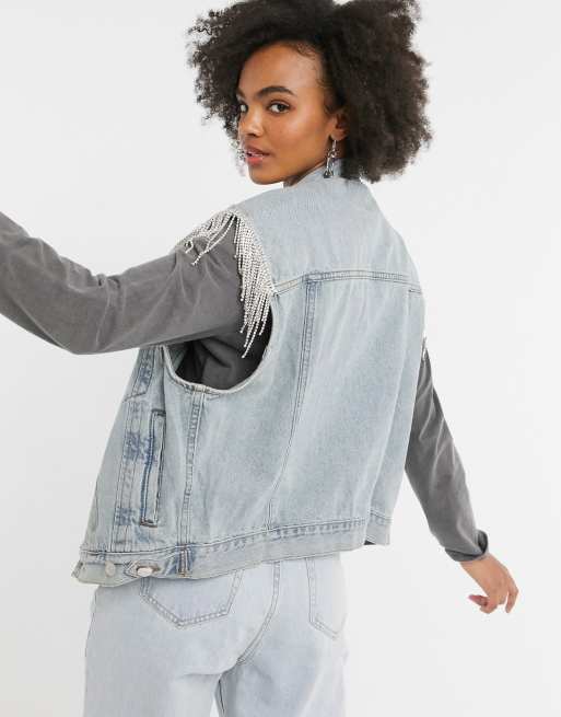 Veste en discount jean sans manches