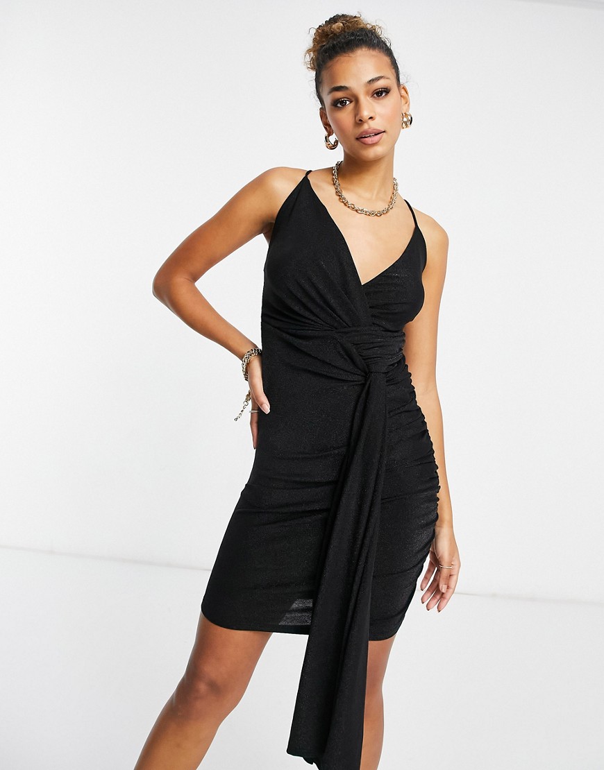 Significant Other Deia ruched mini dress in black in black