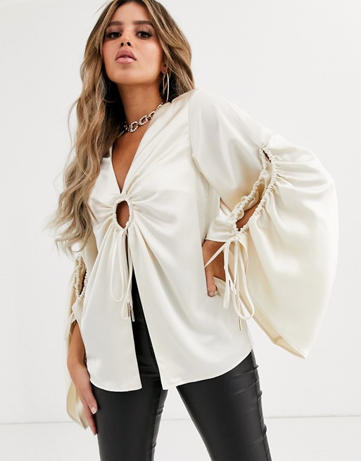 Significant Other dusk blouse with flare sleeves
