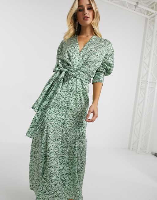 Significant Other Lexi printed knot front maxi dress in ditsy carnation |  ASOS