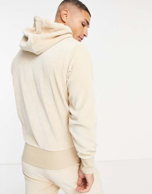 SikSilk - Allure - Corduroy hoodie zonder sluiting in beige, 2 van 4