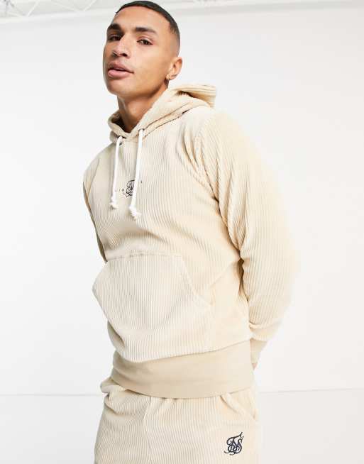 SikSilk - Allure - Corduroy hoodie zonder sluiting in beige, 3 van 4
