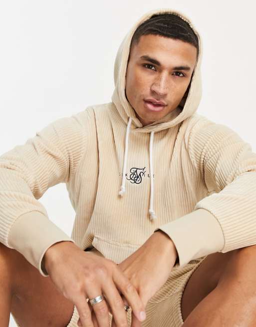 Siksilk - Allure - Felpa con cappuccio in velluto a coste, colore beige