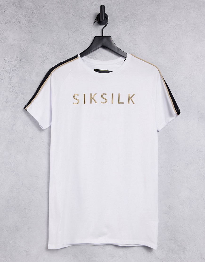 Siksilk astro raglan t-shirt in white
