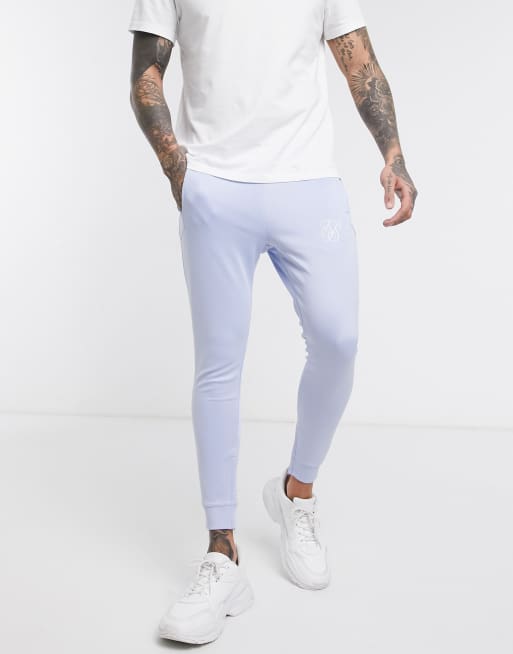SikSilk – Blå ombréfärgade joggingbyxor med extra smal passform