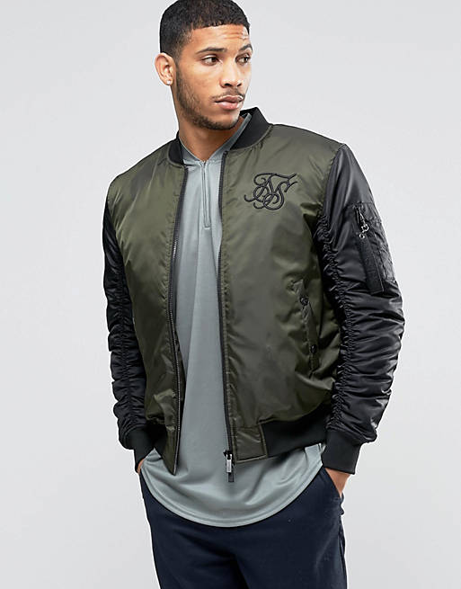 SikSilk Bomber Jacket With Contrast Sleeves | ASOS