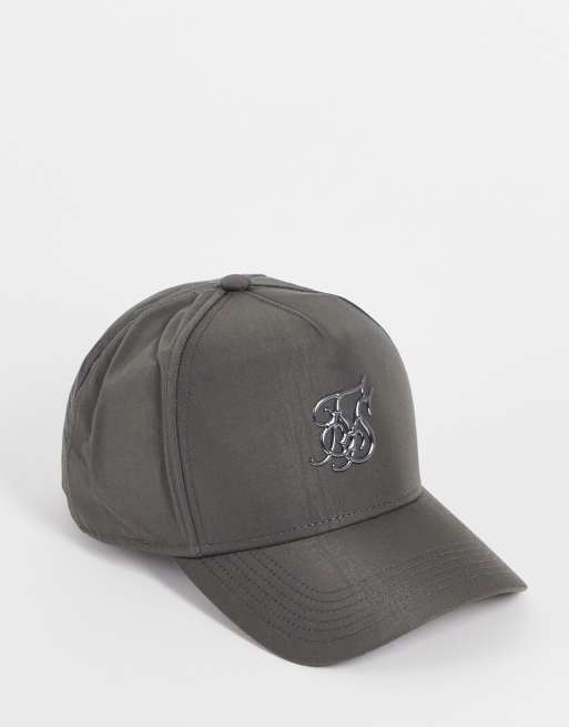 SikSilk - Casquette camionneur avec détail en métal - Gris